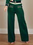 High Elasticity Elegant Color Block Knit Pants