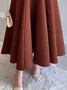 Regular Size Elegant Loose Plain A-Line Skirt