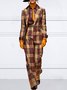 Plaid Regular Fit Urban Fashion Wide leg Pants