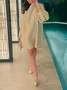 Balloon Sleeve Loose Plain Elegant Party Mini Dress