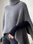 Urban Turtleneck Asymmetric Raglan Sleeves Sweater