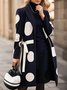 Urban  Polka Dots Lapel Collar Trench Coat