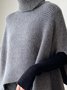 Urban Turtleneck Asymmetric Raglan Sleeves Sweater