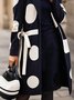 Urban  Polka Dots Lapel Collar Trench Coat