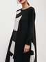 Crew Neck Geometric Casual Long Sleeve Dress