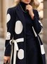 Urban  Polka Dots Lapel Collar Trench Coat