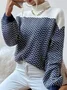 Regular Sleeve Loose Color Block Urban Sweater