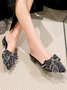 Pu Elegant All Season Color Block Bow Shallow Shoes