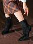 Glitter Plain Urban Velvet Fashion Boots