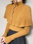 Mock Neck Plain Elegant Sweater Two-Piece Set