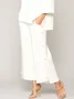 Casual Plain Loose Wide leg Ankle Pants