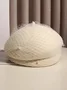 Elegant Retro Pearl Mesh Woolen Beret