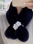 Elegant Pearl Fluff/Granular fleece fabric Scarf