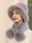 Fluff/Granular fleece Warmth Hat Scarf Set