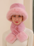 Fluff/Granular fleece Warmth Hat Scarf Set