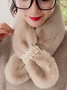 Elegant Pearl Fluff/Granular fleece fabric Scarf