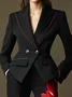 Regular Fit Regular Sleeve Lapel Collar Plain Urban Blazer