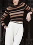 Regular Sleeve Urban Striped T-Shirt Sweater