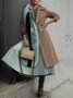 Urban Herringbone Buttoned Lapel Collar Coat With Belt