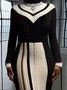 Medium Elasticity Regular Sleeve Mock Neck Long Sleeve Urban Color Block Sweater