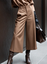 Micro-Elasticity Urban Loose Faux Leather Pants Ankle Pants