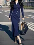 Regular Fit High Elasticity Plain Elegant Midi Sweater Skirt