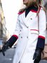 Color Block Urban Lapel Collar Long Sleeve Coat