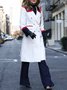 Color Block Urban Lapel Collar Long Sleeve Coat