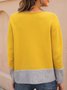 Yellow Long Sleeve Color-Block Shift  Sweater
