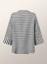 Stripes 3/4 Sleeve Daily Top