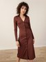 Date Solid Casual Knitting Dress