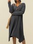 Gray Casual Long Sleeve Knitting Dress