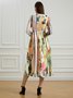 Date Holiday Daily Regular Fit Round Neck Painted Dress