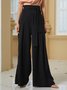 For Work Solid Formal Wide Leg Pants
