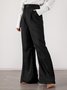 Women Striped Winter Simple Polyester No Elasticity Daily Fit Long Wide Leg Pants