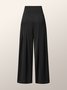 For Work Solid Formal Wide Leg Pants