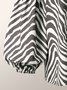 V Neck Work Zebra Long Sleeve Top