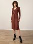 Date Solid Casual Knitting Dress