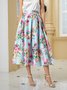 Elegant Floral Daily Midi Long skirt