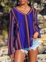 Casual Printed V Neck Top