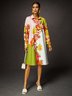 Vacation Floral Midi Shirt Dress