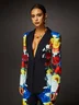 Tuxedo Lapel Collar Floral Urban Blazer