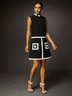 Urban Color Block Stand Collar Knee Length Sleeveless Dress