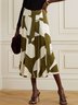 Elegant Pleated Abstract Midi Skirt