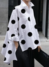 Plus Size Polka Dots Batwing Sleeve Casual Loose Blouse