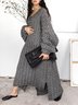 Casual Long Sleeve Plain Sweater Dress