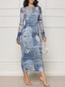 Urban Crew Neck Regular Fit Abstract Print Dress