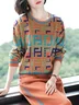 Loose Crew Neck Casual Long Sleeve Blouse