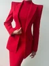 Elegant Lapel Collar Long Sleeve Blazer