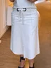 Plus Size Regular Fit Urban Plain Skirt